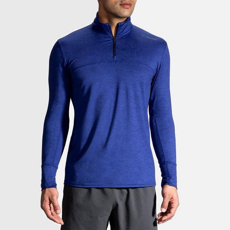 Brooks Dash Half Zip - Chaquetas Hombre - Azules (UVOR-24671)